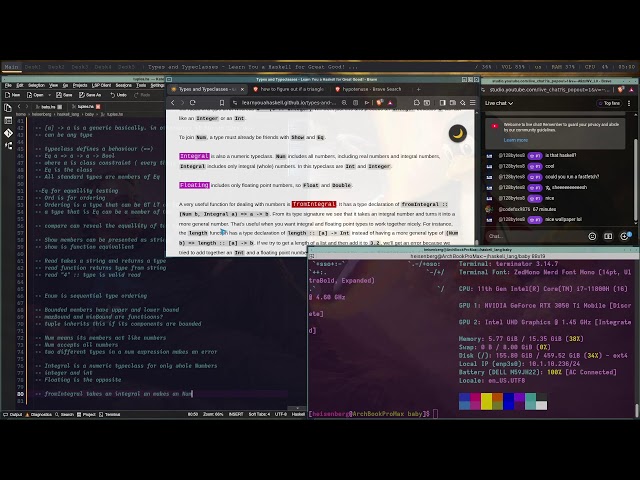 Live programming 💾 💻 (I use Arch btw) #linux #computer
