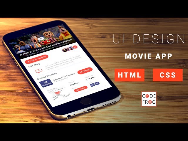 Mobile App UI Design Tutorial - Movie App | HTML CSS Speed Coding with Source Code
