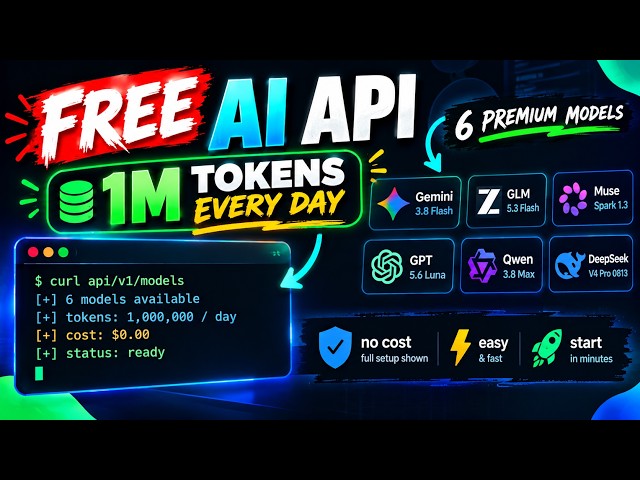 FREE AI API — 6 Premium Models + 1M Tokens Daily (Full Setup)