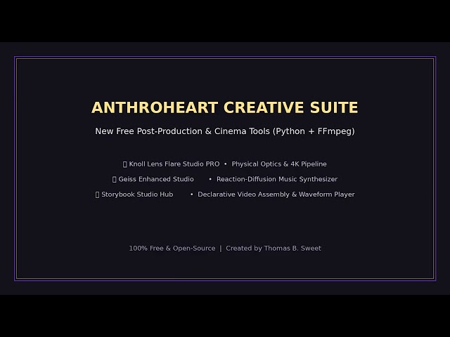 Storybook Studio & FX Suite: Free Open-Source Animation Hub, Knoll Lens Flares & Music Synthesizer