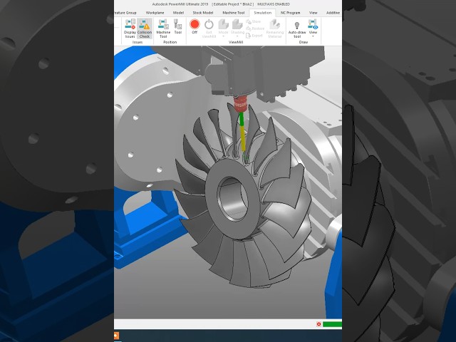 5-Axis Blisk Machining in PowerMill | Blade & Hub Finishing #powermill #5axismachining #multiaxis