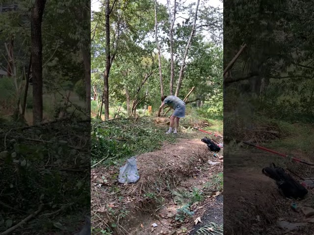 Mom and Son doing some land clearing, good for the heart and mind.