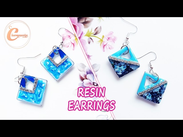 UV レジン | DIY UV Resin Earrings |No molds Make your own Wire Frame | Step By Step Tutorial