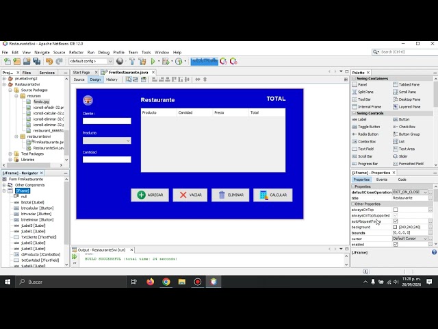 Creación de un Sistema Sencillo de Restaurante en Java Swing 4