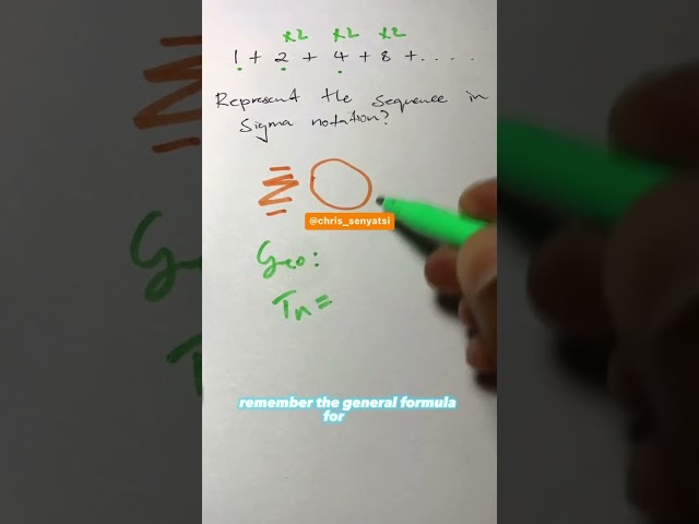 Representing number sequence in sigma notation - grade 12 #mathstutor #maths #series #mathsquiz