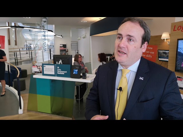 Paul Wheelhouse MSP learns about Transition Training Fund success