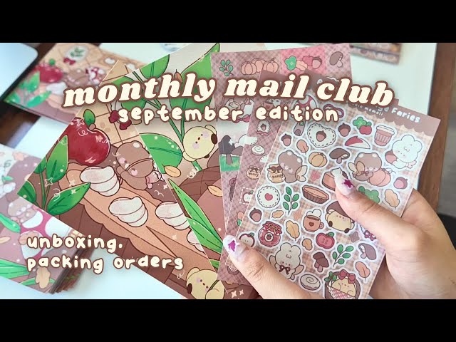 packing orders for my sticker shop 08 💌🎀  packing sounds, no talking, september mail club