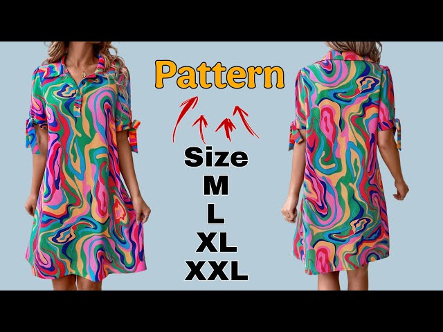 ✅️️ Create Your Perfect Women's Shirt Dress Pattern in Just 20 Minutes! Available in Sizes M to XXL!