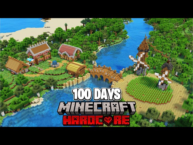 I Spent 100 Days by the River in Minecraft Hardcore