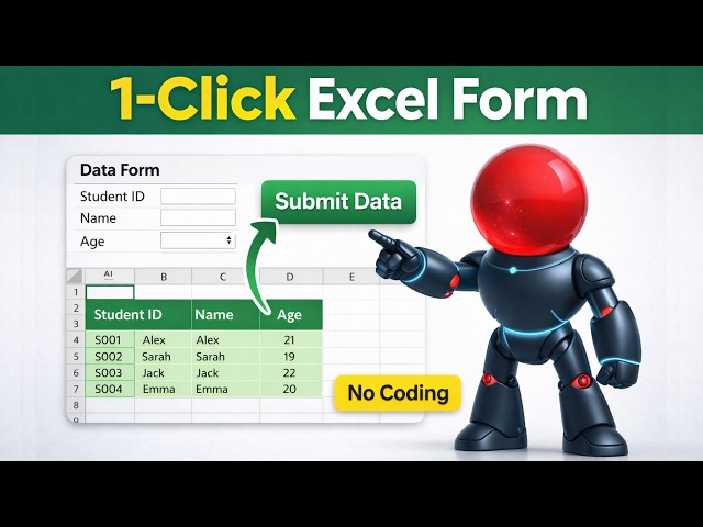 Automate Excel Data Entry with ONE Click !
