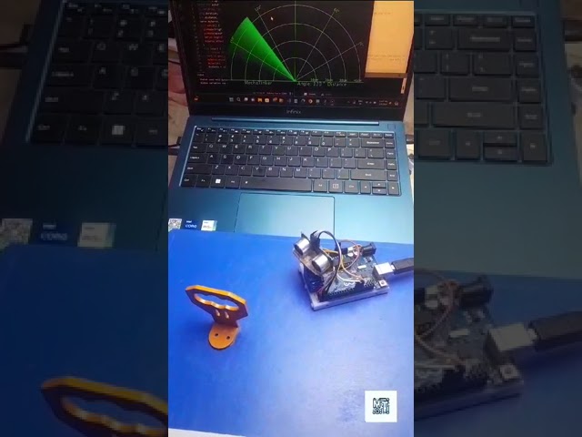 Brushing up the basics, made a tiny Radar system today with Arduino Uno!  #arduino #arduinoproject