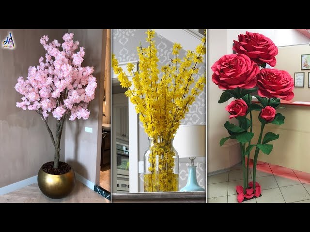 10 Creative.. DiY Room Decor Flowers Pots || Paper Craft !!