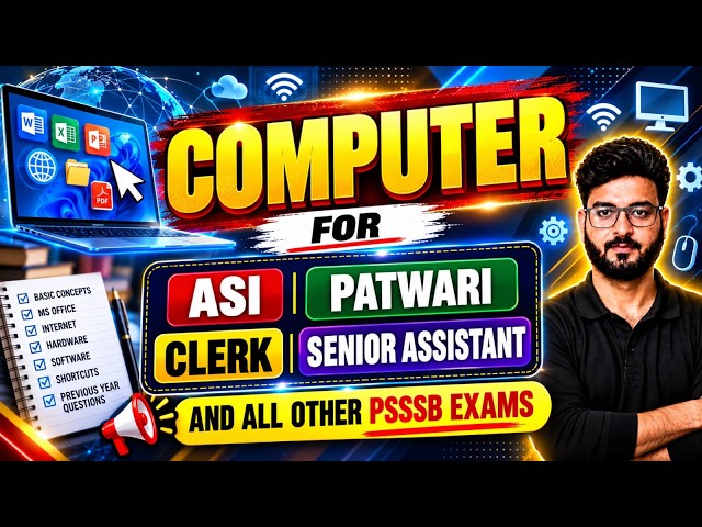 psssb computer classes 2026 | Asi,Patwari & Senior Assistant | computer psssb all exam By Arun Sir