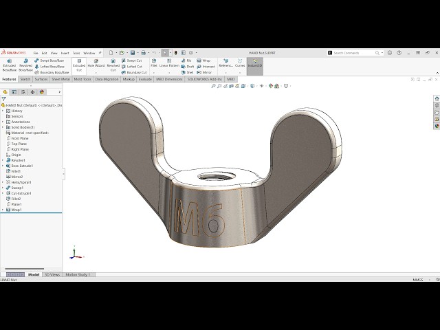 How to Design a Hand Nut in SolidWorks | Step-by-Step Tutorial