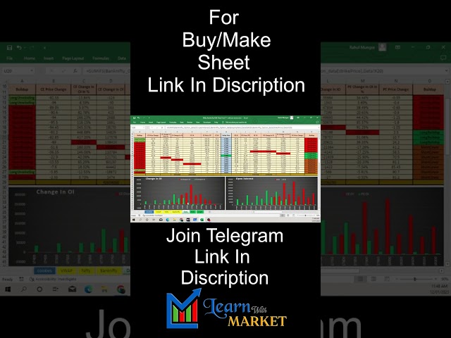 Nifty & Banknifty Advance Option Chain Analysis In Excel 12/01/2023