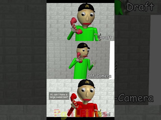Baldi McDonalds Animation Process, but Baldi and Null are voiced by mystman12 #baldisbasics #shorts