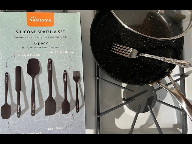 Silicone Spatula Set 6 pc. BPA free heat resistant food grade for cooking Dishwasher Safe 