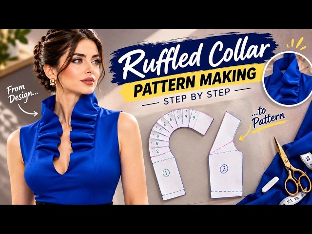 The Secret Behind This Ruffled Collar | Easy Pattern Making