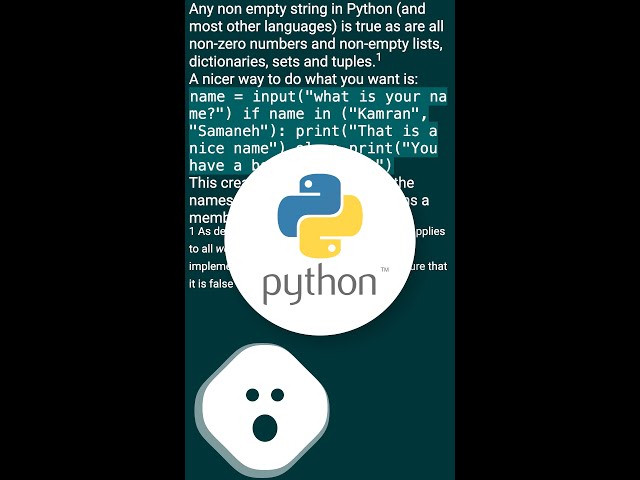 What's the logical value of "string" in Python? #shorts