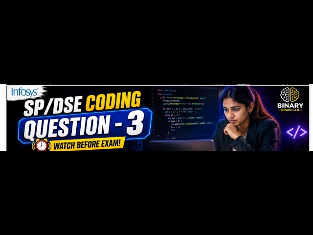 Infosys SP/DSE Coding Question 3 | Must Practice Before Coding Assessment 2026 | Infosys Recruitment