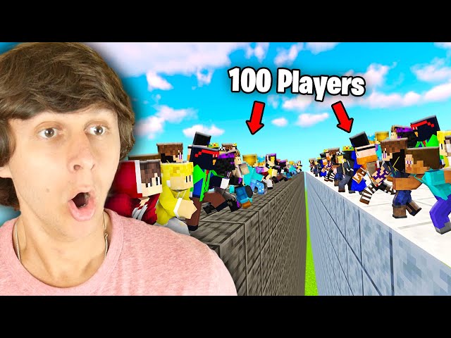 100 players simulate two RIVAL societies in Minecraft
