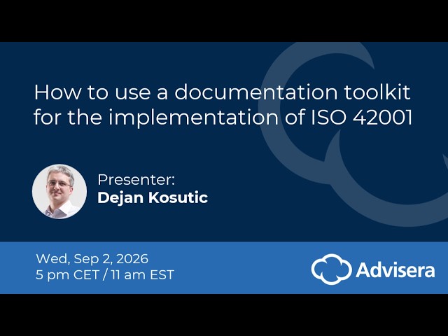 How to use a documentation toolkit for the implementation of ISO 42001 [live webinar]