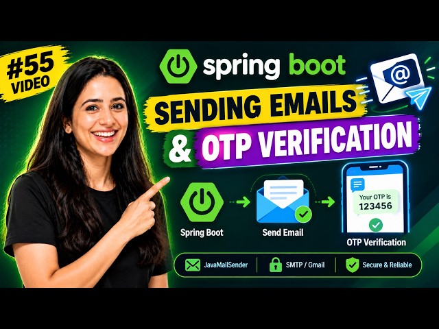 Spring Boot Tutorial #55 | Sending Emails & OTP Verification Using Gmail SMTP
