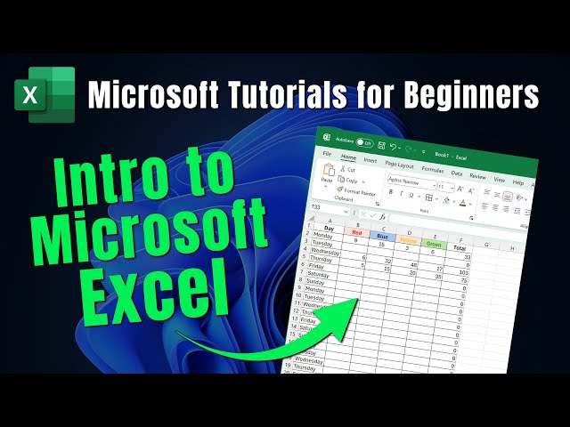 Windows 11 Tutorials for Beginners: Introduction to Microsoft Excel