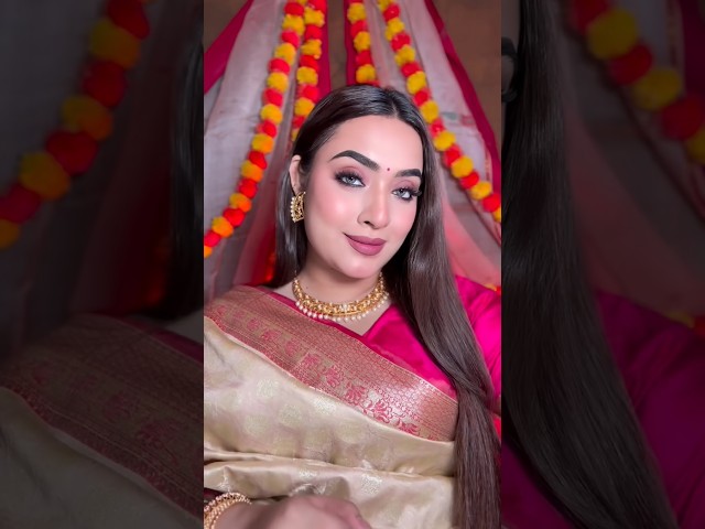 পুজো আসছে তাই না ? 🙈❤️ Durga Puja is Knocking at the door✨| #shorts #durgapuja #trending #makeup