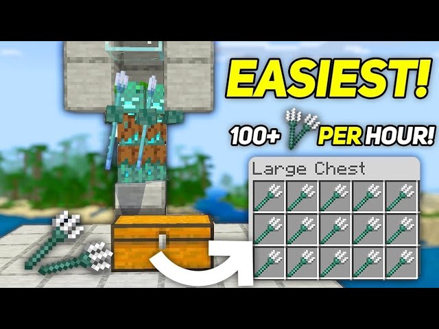EASY & BEST Trident Farm Tutorial for Minecraft Bedrock 26.4 !