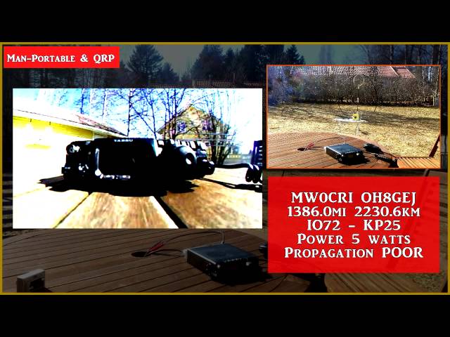 QRP QSO MW0-OH8 17M | Yaesu FT-817 F-LOOP