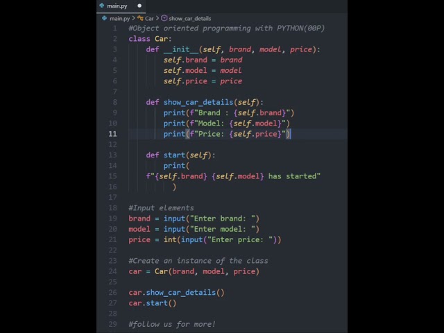 Object Oriented programming with Python
