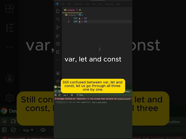 Learn var, let, const under 1 minute