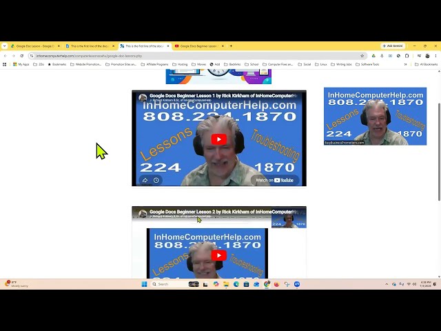 Google Docs Beginner Lesson 3 by Rick Kirkham of InHomeComputerHelp.com Honolulu HI and all of Oahu