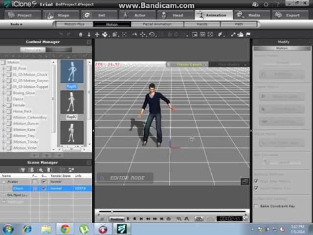 How to make a dancing animation in iclone v5.51- Hickey Games