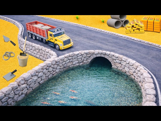 DIY Construction Science Project - Building a Stone Bridge for Truck