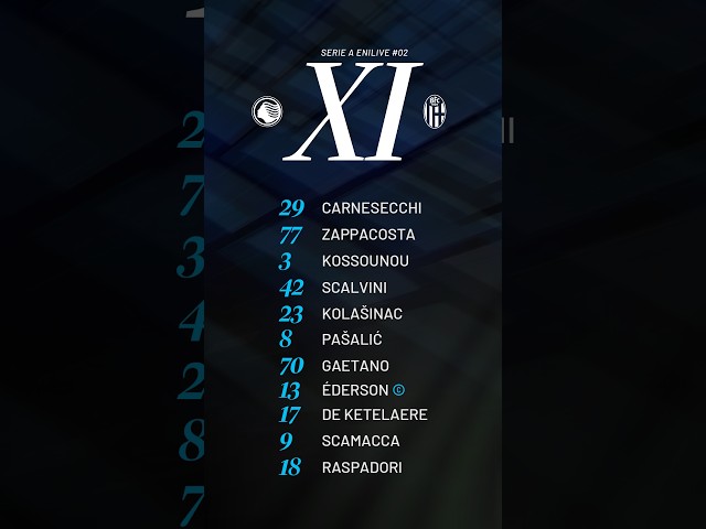 Atalanta vs. Bologna | Our Starting XI | Matchday 2 Serie A Enilive 2026/27
