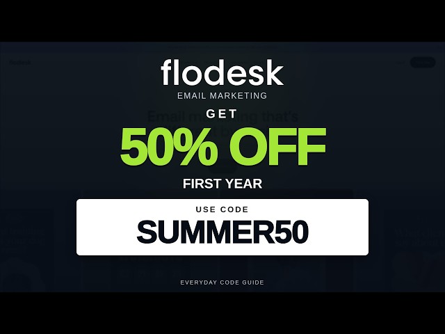 Flodesk promo code SUMMER50: 50% off first year | Code Guide September 2026 🏷️
