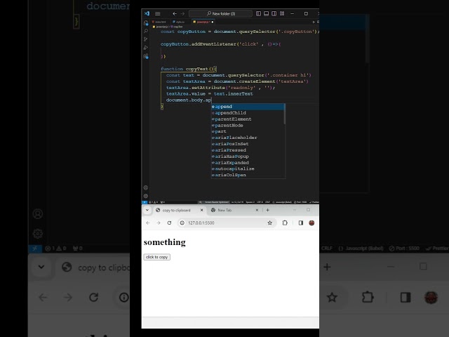 Copy to Clipboard Feature using HTML, CSS & JavaScript