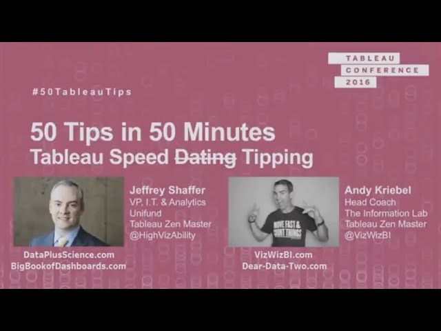 #Tableau - 50 Tips in 50 Minutes