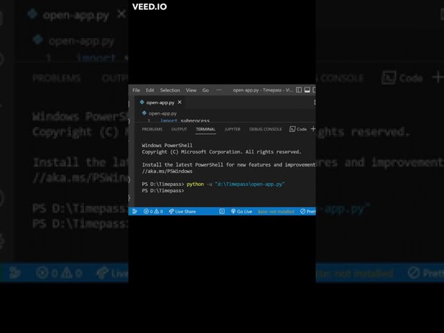 Open apps using subprocess in python | Useful for Virtual assistant projects | #shorts