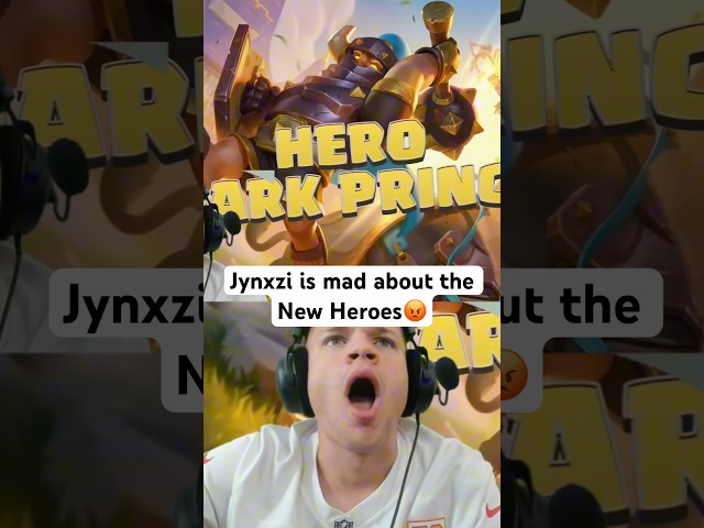 Jynxzi reacts to Hero Dark Prince 🔥🤯 #jynxzi #reaction #clashroyale #new #hero #darkprince #rage