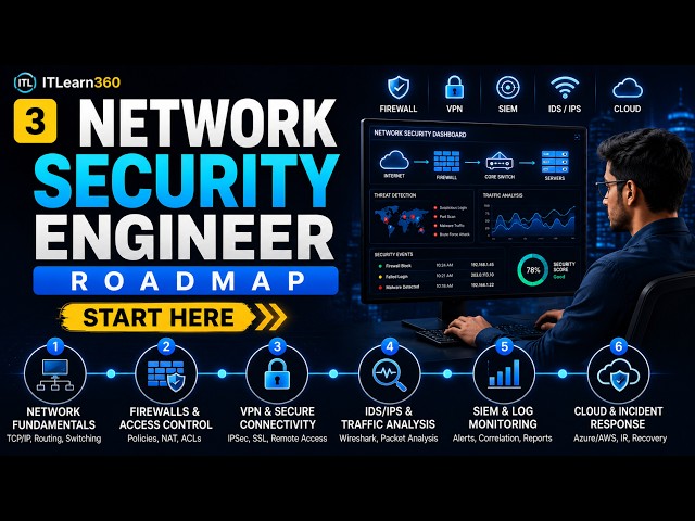 Network Security Engineer Roadmap | Firewalls, VPN, SIEM, Wireshark & Cloud