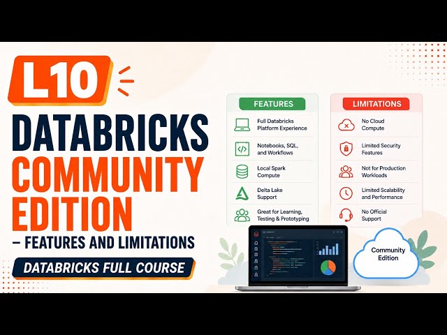 L10 | Databricks Community Edition - Features and Limitations | Databricks Full Course | Uplatz
