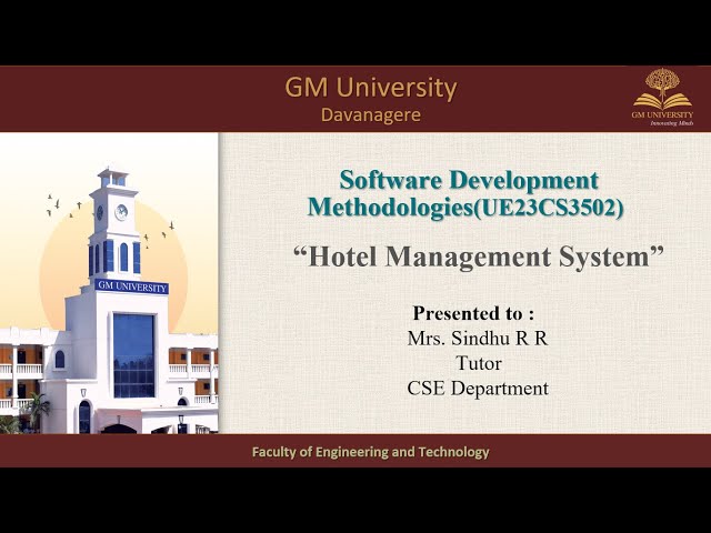 Software Development Methodologies-UE23CS3502 | SRS document on Hotel Management System🏩