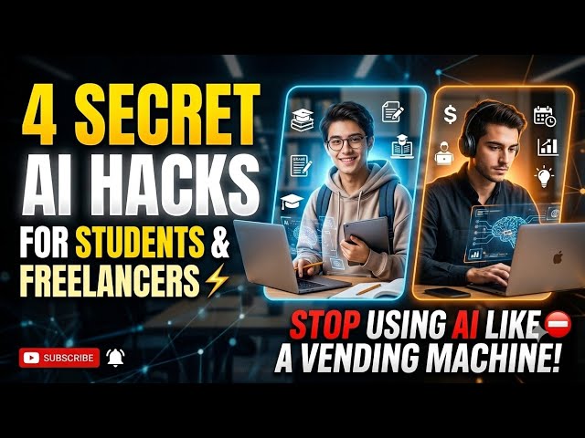 4 Secret AI Hacks for Students & Freelancers ⚡ | Stop Using AI Like a Vending Machine!
