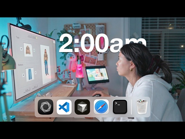Coding All Nighter | desk tour + cozy devlog