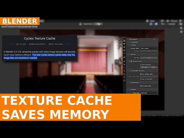 Render Texture-Heavy Scenes and Avoid "Out of Memory" with Unpack and Texture Cache | Blender 5.2