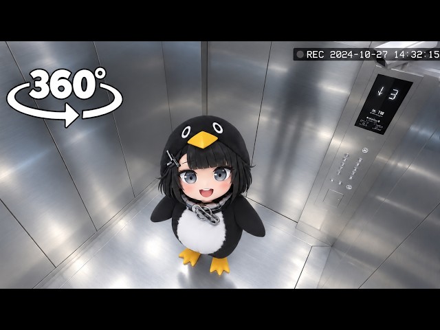 GUGUGAGA Penguin Is Waiting for You in the Elevator! 😱 | 360° VR 4K