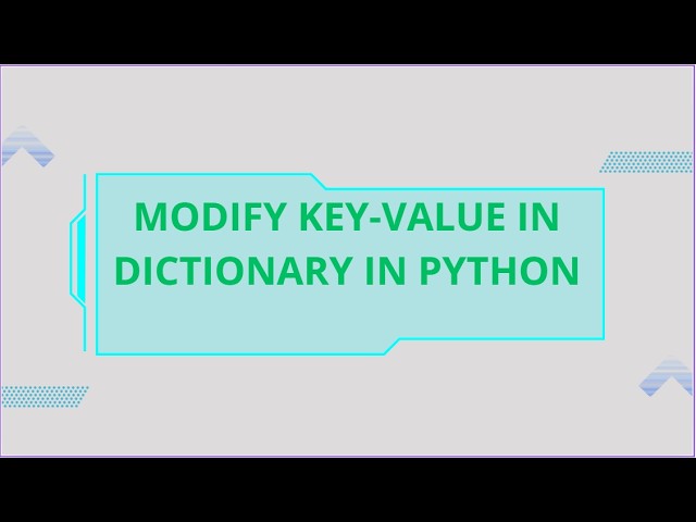 Modifying Key Values in Dictionary in Python| Dictionary in python| python